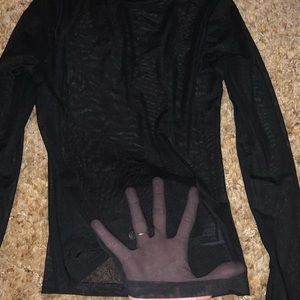 Women’s sheer long sleeve turtle neck